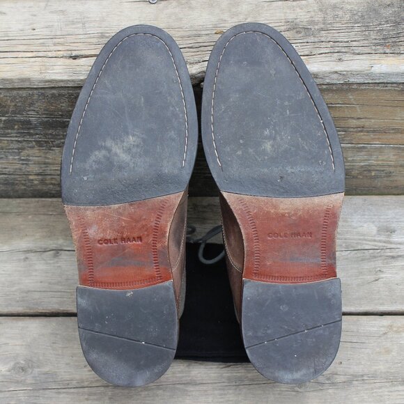 Cole Haan Brown Oiled Leather and Gray Suede Chukka, Men's 10.5 M, EUC - Picture 11 of 13